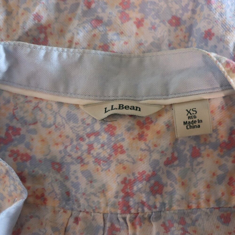 LL Bean Abstract Print Short Sleeve Cotton Top Size XS - Picture 4 of 9